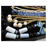 Necklaces, Multi-Strand, Faceted Blue Glass