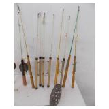 Vintage Ice Fishing Poles - Strainer