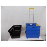 Fold‑Up Cart + Plastic Basket