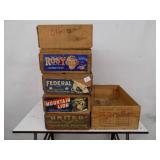 6 Wooden Crates   1 wine crate 5 fruit crates
