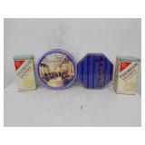 4 Vintage Tin Containers