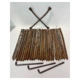 Lot Of Metal Tent Stakes And A Tire Iron