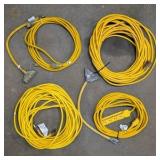 Lot of (4) extension cords. 15 & 20 Amp