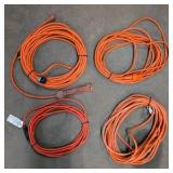 Lot of (4) extension cords with power strip