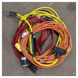 Lot of (3) extension cords and fused three-way splitters