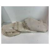 Lot of carpet squares, drop cloths, and absorbent rags