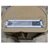 NEW 50-Gallon Flat-Back Rain Barrel w/ Stand – Oak-Style Poly Barrel, Brass Spigot, Screen, Hardware + Bonus Cleaning Wipes