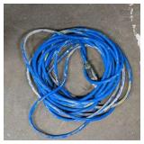 Lot of (4) extension cords and (3) two-way splitters