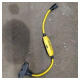 Lot of (3) extension cords and fused three-way splitters