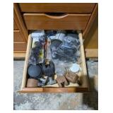 Rolling work table with built-in shelving