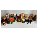 Lot of Ty plush animals and collectors kits