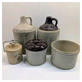 Lot of Pottery Crocks and Jugs