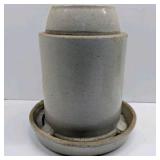 Vintage Red Wing Pottery Ko-Rec Chicken Feeder 10" 2 With Base