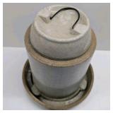 Vintage Red Wing Pottery Ko-Rec Chicken Feeder 10" 2 With Base