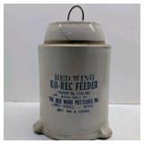Vintage Red Wing Pottery Ko-Rec Chicken Feeder 10" 2 With Base