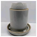 Vintage Red Wing Pottery Ko-Rec Chicken Feeder 10" 2 With Base