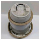 Vintage Red Wing Pottery Ko-Rec Chicken Feeder 10" 2 With Base