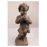 Cherub Cement Statue - Small Garden Figurine, 24"