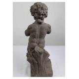 Cherub Cement Statue - Small Garden Figurine, 24"