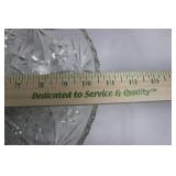 Crystal Starburst Cut-Glass Compote Bowl With Matching Plate ~10"