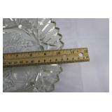 Crystal Cut Glass Bowl with Scalloped Edge - 10.5 in Diameter, Starburst Pattern