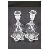 Crystal Candlestick Holders & Star-Shaped Candle Holder - Set of 4