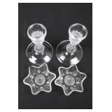 Crystal Candlestick Holders & Star-Shaped Candle Holder - Set of 4
