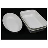 Richard Ginori Porcelain Bakeware Set - Oval Ramekin & Rectangular Dishes - Oven Safe, Made in Italy