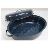 Dutch Oven - Enamel Cast Iron, Speckled Blue Finish, With Lid 17"