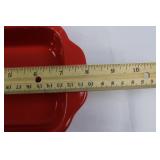 Red Ceramic Rectangular Mini Casserole Dishes - Set Of 2 8"