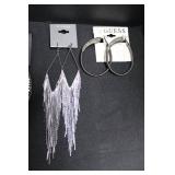 BeBe Teardrop Rhinestone Earrings - Merona Hoops - Guess Rhinestone Hoops - Express Fringe Tassel Earrings (Lot of 4)