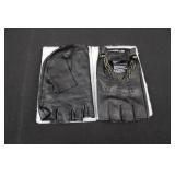 BeBe Headband & Leather Gloves & Beaded Necklace/Bracelets - Black Fashion Jewelry Set