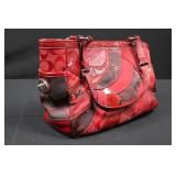 Coach Patchwork Signature Tote - Red Leather & Fabric Handbag