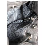 Bebe Patchwork Handbag - Multi-Color Panels, Grommet Accent, Top Handle