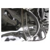 Coach Black Patent Leather Handbag - Silver Hardware & Chain-Accent Handles