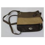 Brighton Vintage Leather Organizer Handbag - Crossbody with Adjustable Strap