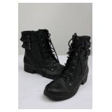 Guess Black Leather Knee-High Boots & Maurices Brown Suede Buckle Boots (6 pairs in total, all size 7)