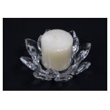 Crystal Lotus Candle Holder - Clear Crystal Petal Design
