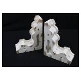 Magnolia Home Book Ends (Lot of 2) White Wood 10"