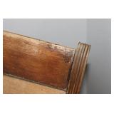 Antique Carved Oak Settee with Lyre Back and Scroll Arms - Hall Bench