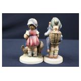 Goebel Porcelain Figurines - Pair of Children with Chickens (Lot of 2)