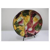 Clay Art Wine Garden StoneLite Hand Painted Stoneware Plate 17.5"