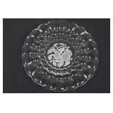 Clear Glass Plate - Pear Motif, Scalloped Edge Dessert/Display Plate 13"