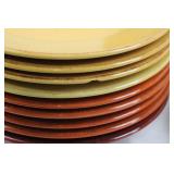 Ceramic Dinnerware Set - 18 Large Plates, 12 Small Plates, 5 Bowls, Yellow/Orange Floral Pattern