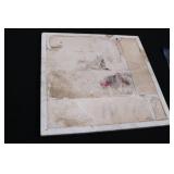 Marble Chess Set - White & Gray Marble on Checkered Board