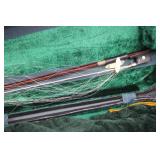 Violin With Flame Maple Back In Green Hard Case & Rosin & Bow Set