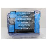 Tarps Heavy Duty Blue/Silver Reversible 12x16 ft - 2-Pack