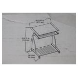 easy2GO Glass Computer Cart with Tempered Glass Desk Top