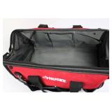 HUSKY Red/Black Tool Bag with Exterior Pockets and Shoulder Strap approx 20 in L x 9 in W x 9 in H