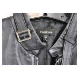 bebe Leather Jacket (M) & Kardashians by bebe Leather Shorts (Size 4) - Black